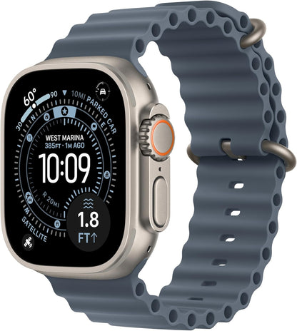 Apple Watch Ultra 3 (GPS + Cellular, 49mm) – Rugged Titanium Multisport Smartwatch with Always-On Retina Display, Advanced Health & Fitness Tracking, Satellite Communication, Precision GPS, Water-Resistant Design + Free Ocean Band