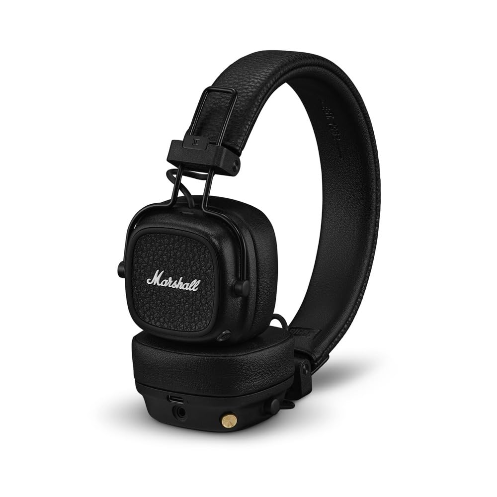 Marshall Major V – Wireless Bluetooth Headphones with Iconic Marshall Design, Custom-Tuned 40mm Drivers, 100+ Hour Battery Life, Fast Charging, Dual Mic for Calls, Foldable Travel-Friendly Build | Premium Sound | 1-Year Warranty | 14-Day Easy Returns |