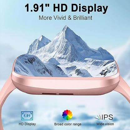 Smart Watch(Answer/Make Call), 1.91" Smartwatch for Men Women, NEW Fitness Watch with 110+ Sport Modes, Fitness Activity Tracke with Pedometer/Sleep Monitor/Heart Rate/IP68 Waterproof, for Android iOS