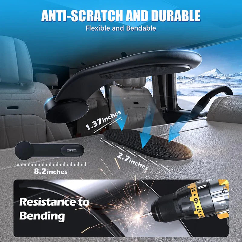 Magnum: Sleek Memory Metal 15W MagSafe Wireless Car Charger & Magnetic Phone Holder with Ultra-Strong Grip, Flexible Aluminum Bendable Arm & Dashboard Mount