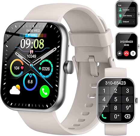 Smart Watch (Answer/Make Call), 1.96" HD Smartwatch for Women, 2025 Fitness Watch with 112+ Sport Mode/Pedometer/Calories/Sleep/Heart Rate Monitor, IP68 Waterproof Fitness Tracker for Android iOS