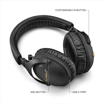 Marshall Monitor III Wireless Headphones – Up to 70H Playtime, Advanced ANC + Transparency Mode, Dynamic Spatial Audio, Foldable Travel-Ready Design, Signature Sound, Comfortable Over-Ear Fit + Free Hard Carry Case | 1-Year Warranty | Easy 14-Day Returns