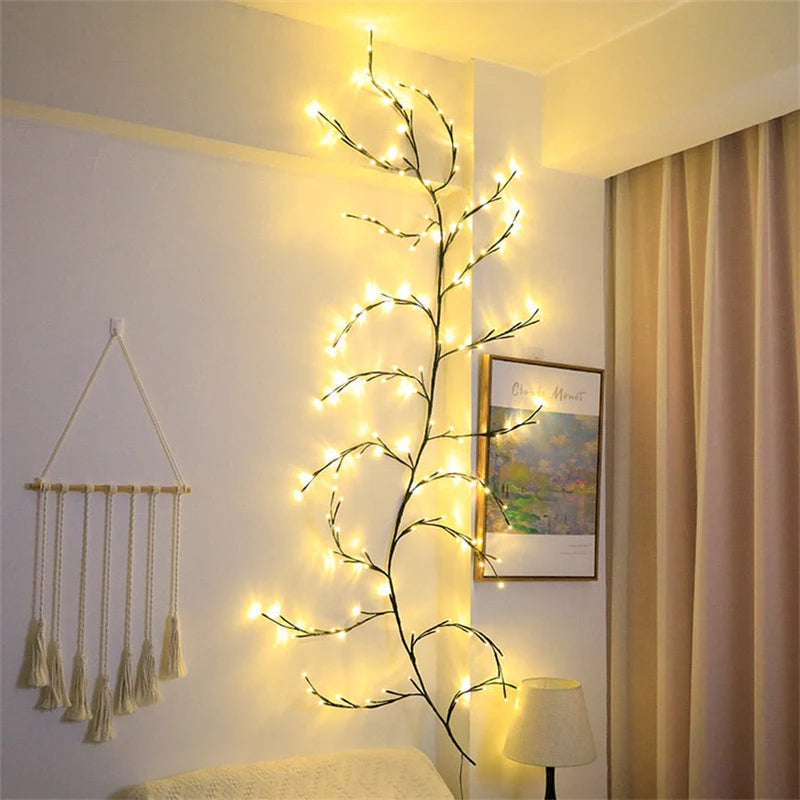 VineGlow: Enchanted Willow Vine Tree Light with 160 LED Fairy Lights & Remote Control for Magical Home Décor