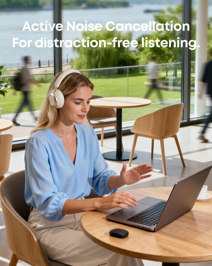 Soundcore Space One Pro – Foldable Wireless Over-Ear Headphones with Adaptive ANC, Hi-Res LDAC Audio, 60H Battery Life, 6-Mic Clear Calls, Fast Charge (5 Min = 8H Playtime), Travel-Ready Comfort + Free Carry Case | 1-Year Warranty | Easy 14-Day Returns