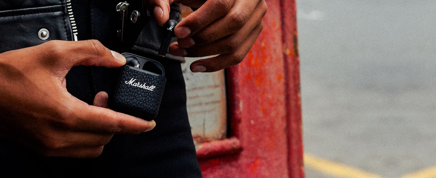 Marshall Minor III – True Wireless In-Ear Earbuds with Balanced Sound, 25H Playtime, Built-In Mic for Clear Calls, Splash-Resistant Design, Touch Controls + Free Protective Case | 1-Year Warranty | Easy 14-Day Returns