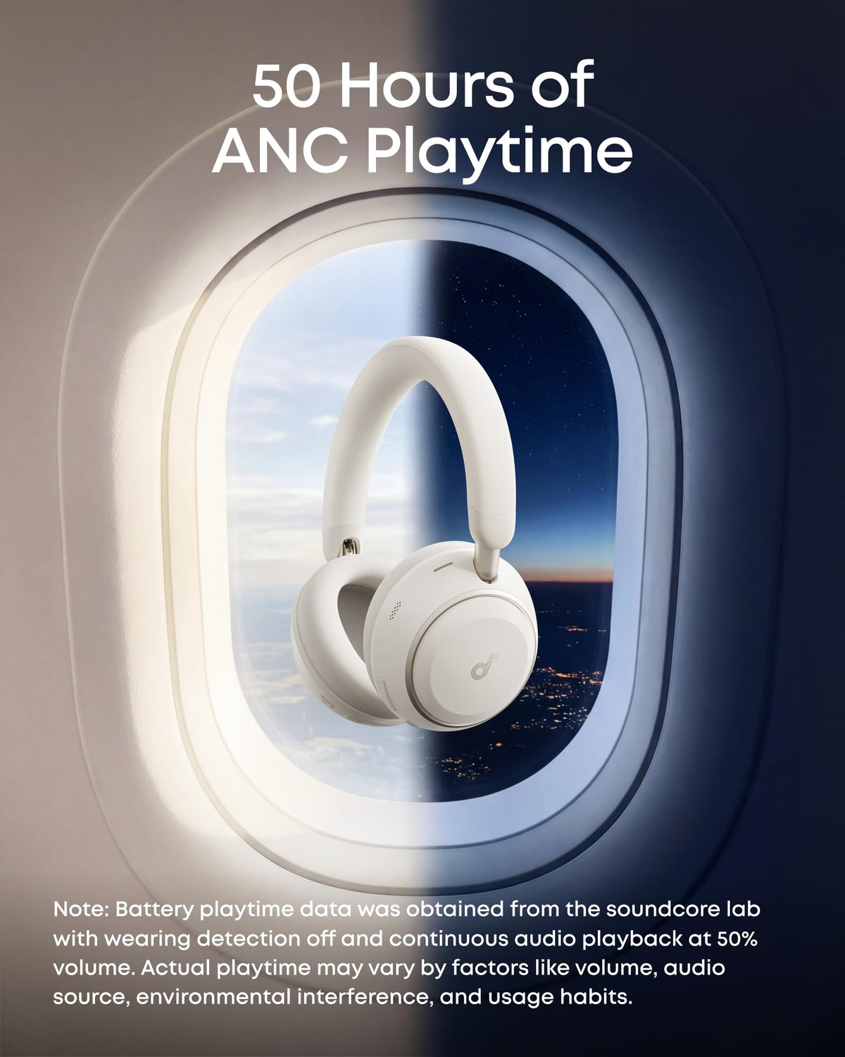 Soundcore Space 2 – Wireless Active Noise Cancelling Headphones with Hi-Res LDAC Audio, 50H Battery Life, Dual Device Connection, Clear Calls, Bluetooth 6.1, Nap Mode & Wearing Detection + Free Carry Pouch | 1-Year Warranty | Easy 14-Day Returns