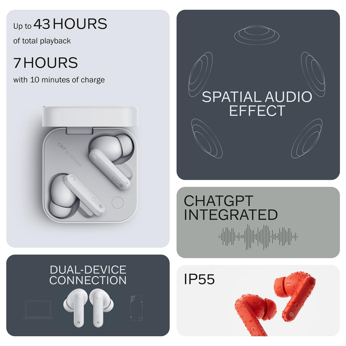 CMF Buds Pro 2 – Smart Dial Wireless ANC Earbuds, 50dB Hybrid Noise Cancellation, Hi-Res LDAC Audio, 11mm Deep Bass Drivers, 6-Mic Clear Calls, 43H Playtime Fast Charging Case + Free Gift | 1-Year Warranty | Easy 14-Day Returns