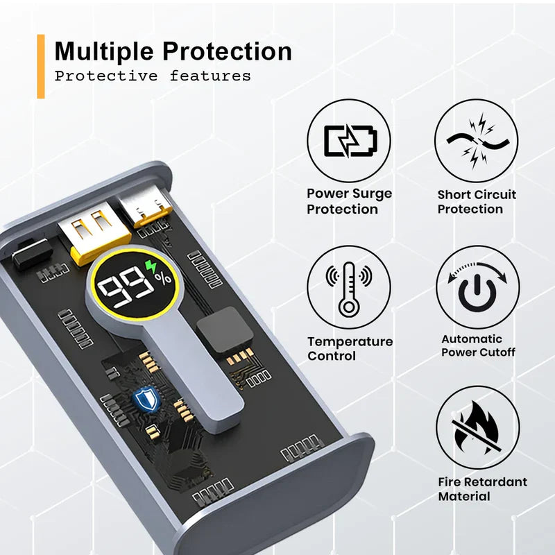 Element: 10,000mAh Compact Edition See-Thru Power Bank with PD 22.5W Fast Charging, Multiport Input/Output & LED Display